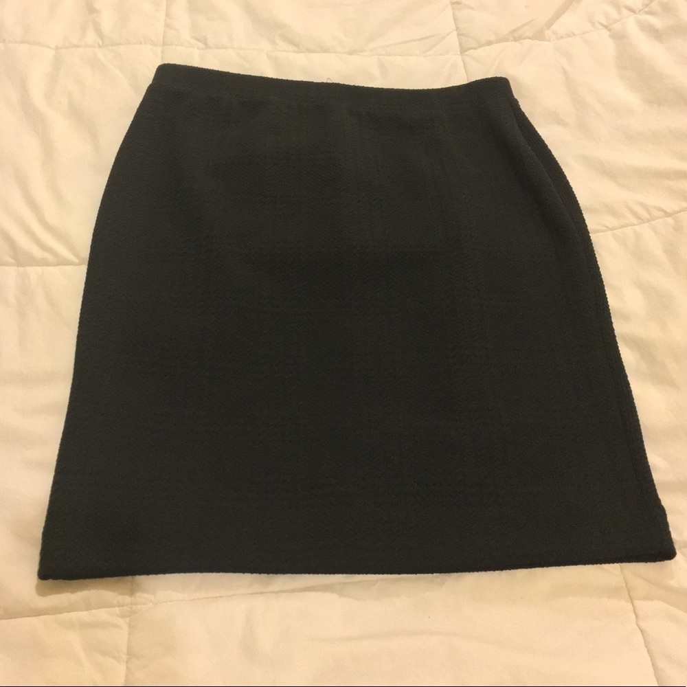 Elle textured Pencil Skirt Black M EUC stretch waist, retro, pinup, Twin Peaks